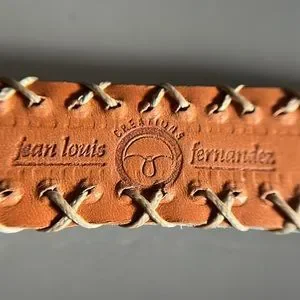 Jean Louis Fernandez Whip Stitch Blue Leather Belt - France Jean Louis Fernandez | Accessories | Jean Louis Fernandez  main image 2